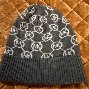 Michael Kors Dark Gray Patterned Beanie